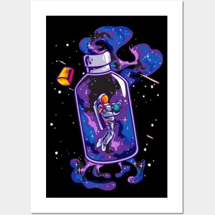 Science Day Astronaut Bottle Space Day Celebration Galaxy Planets Meteorites Posters and Art